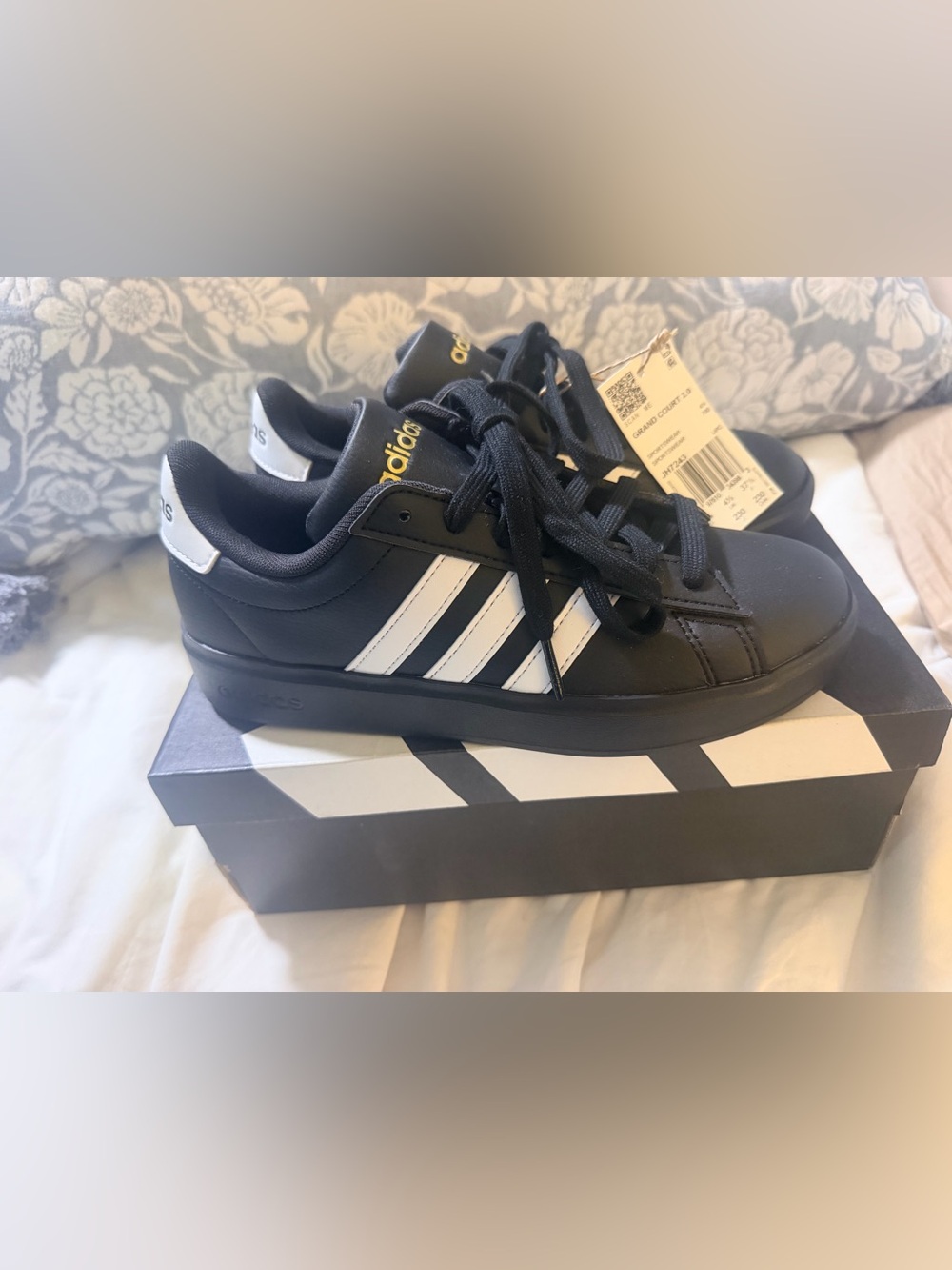 Adidas Grand Court 2.0 Black Sneakers, Brand New, Ships with Box